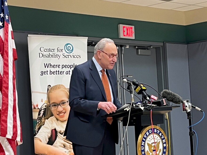 Senate Majority Leader Schumer at the Center for Disability Services in uptown Albany, January 5, 2023.