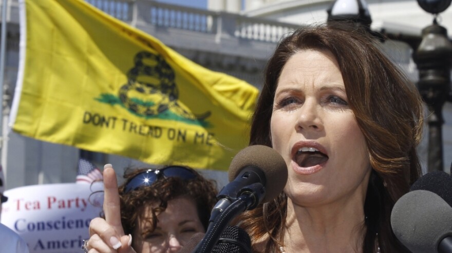 Rep. Michele Bachmann (R-MN) speaks at an Americans for Prosperity "Cut Spending Now" rally on Capitol Hill on April 6. Bachmann has built a Tea Party base that has her considering a White House run.