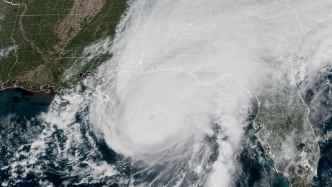 Satellite image shows Hurricane Isaias approaching the Gulf Coast of Alabama and Florida