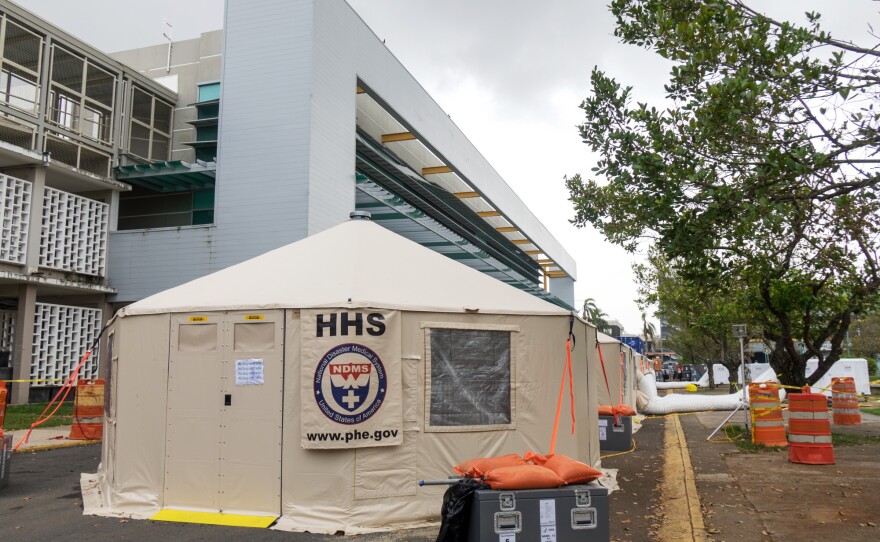 The federal government has set up seven mobile clinics to help with trauma care.