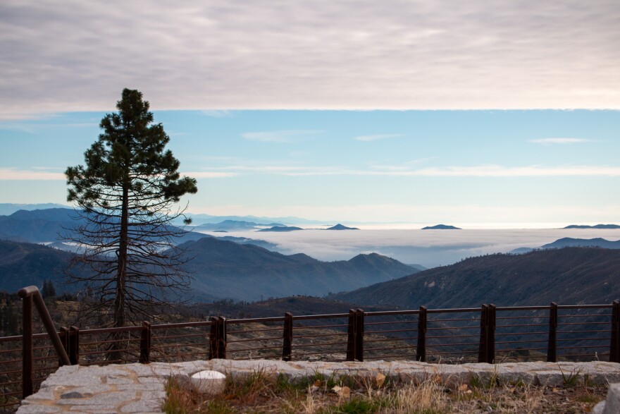 Tule Fog is visible in the San Joaquin Valley from an elevation of 5,000 feet.