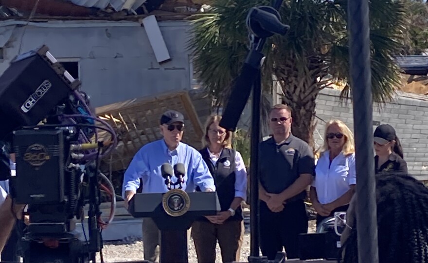President speaks at podium