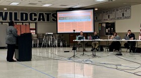 Kristal Shelvin, Unit 5 diversity, equity and inclusion director, addresses the school board Wednesday, June 21, 2023, at Normal West High School.