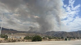 The Line Fire visible from Greenspot Road in East Highland.