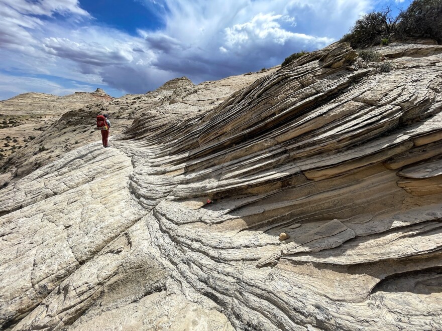 A hiker at the Grand Staircase-Escalante Monument. Photo by Stephen Trimble.