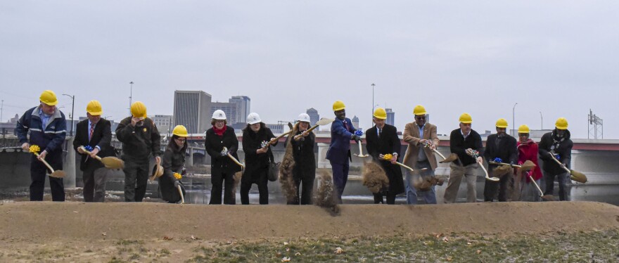City and state officials break-ground on Third Street Bridge Replacement Project.
