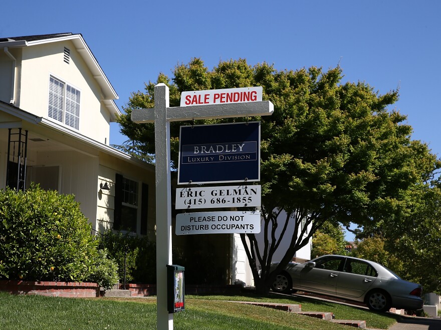 A "sale pending" sign in San Anselmo, Calif., earlier this year.