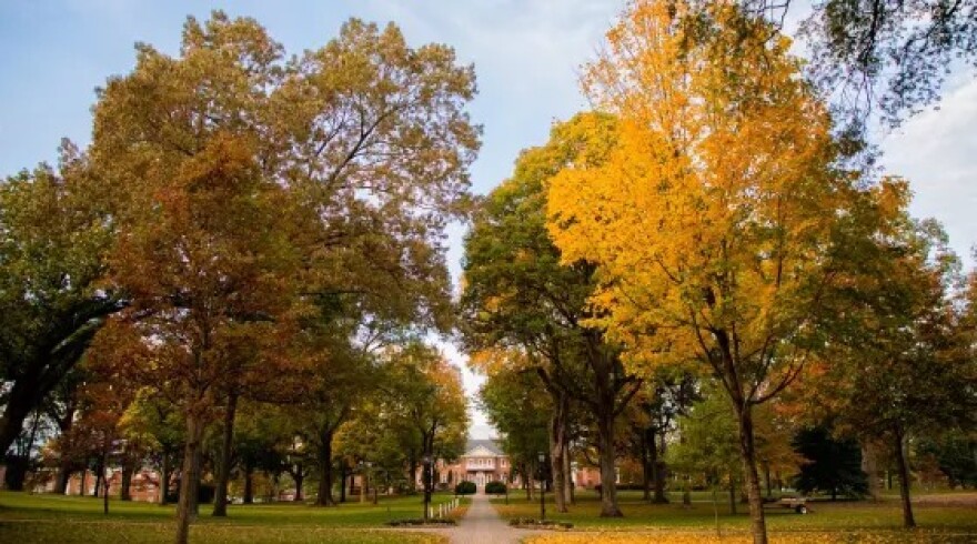 Founders Hall on the Guilford College campus. 