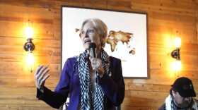 File image of Green Party presidential candidate Jill Stein speaks at a local coffee shop on Oct. 28, 2024, in Phoenix.