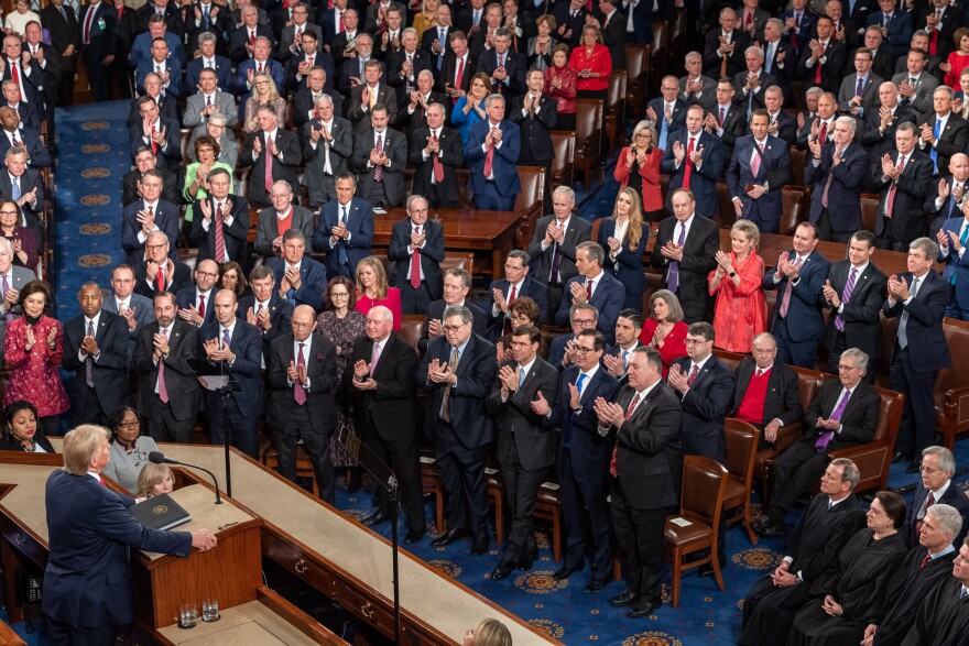 President Donald Trump delivers his 2020 State of the Union address.