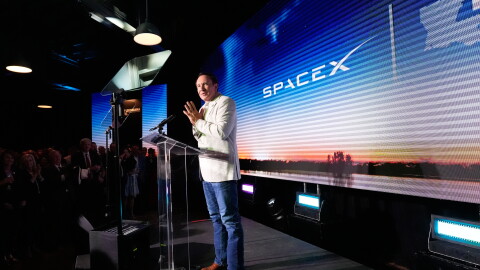 Louisiana Gov. Jeff Landry speaks during an event with SpaceX announcing a deal to build a new spaceport in his state, Tuesday, Aug. 25, 2026, in Abbeville, La.