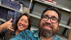 Wendy Nickl, left, with The Conversation's Russell Subiono.