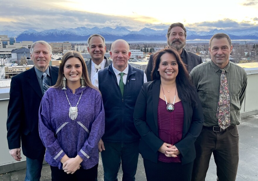 The seven Alaska Board of Fisheries members as of 2026, from left to right, are Greg Svendsen, Curtis Chamberlain, Tom Carpenter, Gerad Godfrey, Olivia Henaayee Irwin, Märit Carlson-Van Dort, and Mike Wood.