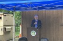 N.C. Department of Environmental Quality Secretary Reid Wilson speaks during a visit to a recycling center in Old Fort on Tuesday, June 2, 2026.
