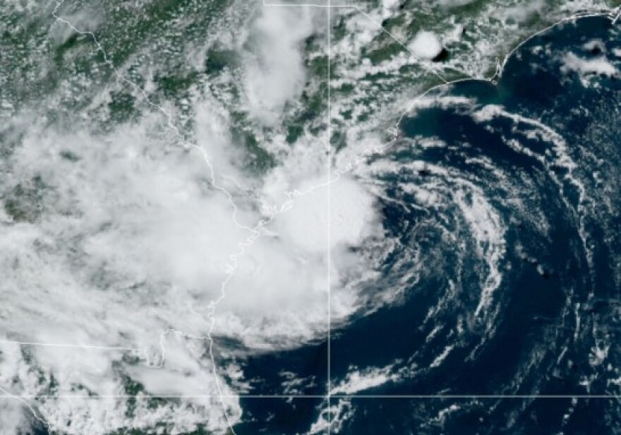 Satellite photo of Tropical Storm Danny in June 2021.