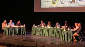 Alaska’s U.S. House candidates discussed fisheries policy at the Kodiak Fishery Debate on Oct. 4, 2022. (Kirsten Dobroth/KMXT)
