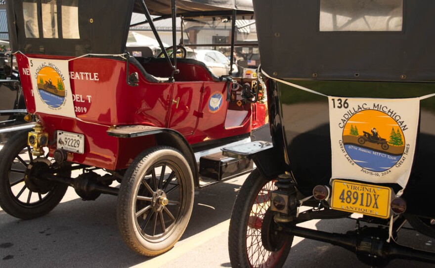 Model T's at Ebels in Evart on Friday, July 19, 2024. Friday marked the last day of the annual tour.