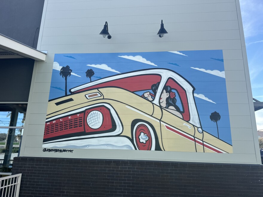The "Low Rider Truck" mural by artist ABOMBTHEARTIST in Gilbert.