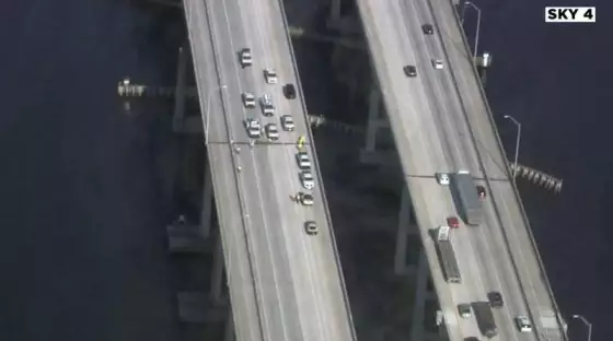 Aerial view of the Buckman Bridge Thursday morning.