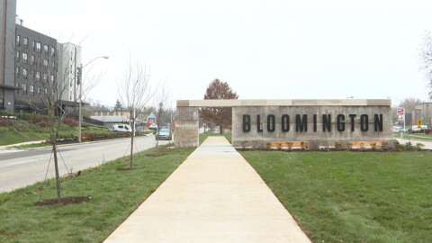 The new gateway at Miller-Showers Park.