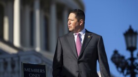 FILE — Rep. Tony Gonzales, R-Texas, walks down the House steps at the U.S. Capitol in Washington. Gonzales is facing political fallout following allegations involving a former staffer.