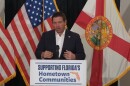 Gov. Ron DeSantis announced funding earmarked for infrastructure repair in 37 Florida communities at a briefing at the Sebring Airport Thursday.