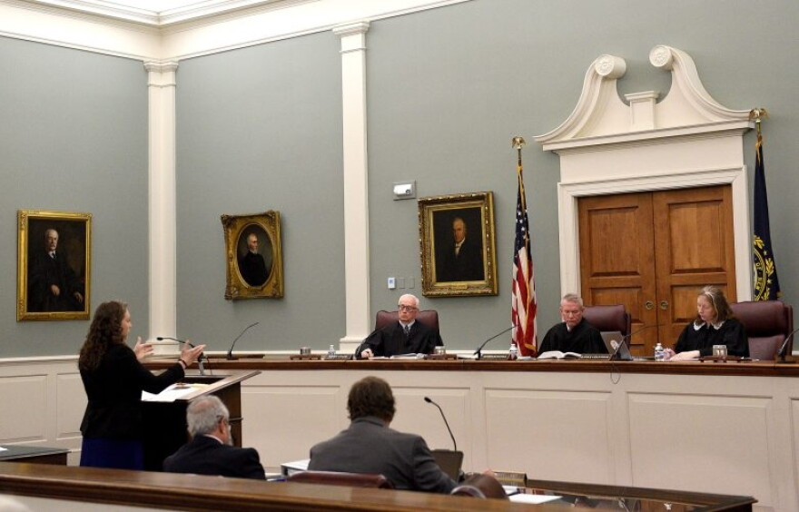 Assistant Attorney General Audriana Mekula makes an argument at an appeal hearing for Michael Addison at the New Hampshire Supreme Court in Concord on March 26, 2026. (Pool photo: Union Leader)