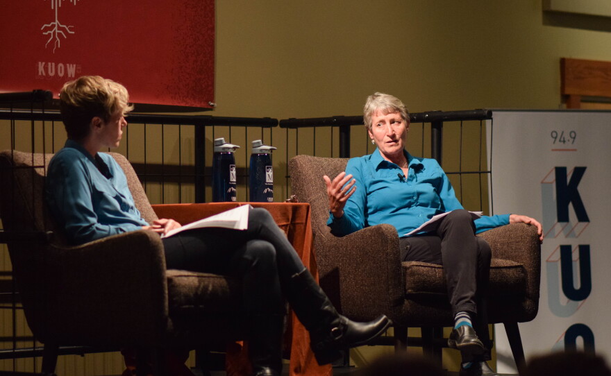 Ashley Ahearn and Sally Jewell at The Mountaineers Program Center