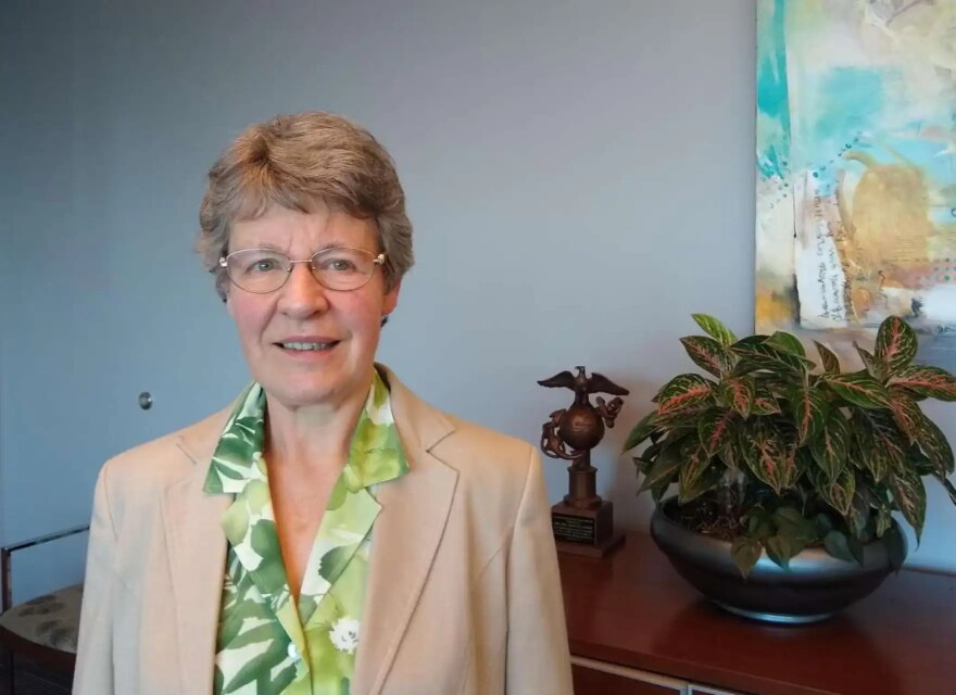 Jocelyn Bell Burnell photographed after a March 202 interview with Central Florida Public Media at Embry Riddle Aeronautical University in Daytona Beach.
