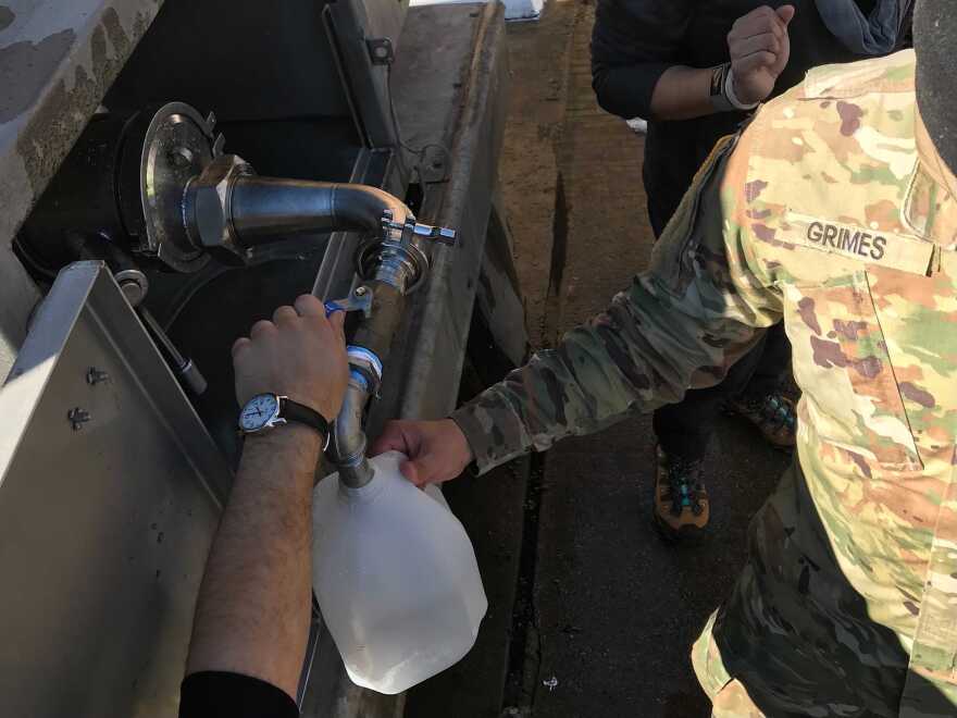 Thousands of milk jugs and two 5,500-gallon tanker trucks were donated by Vandervoort's Dairy in Fort Worth.
