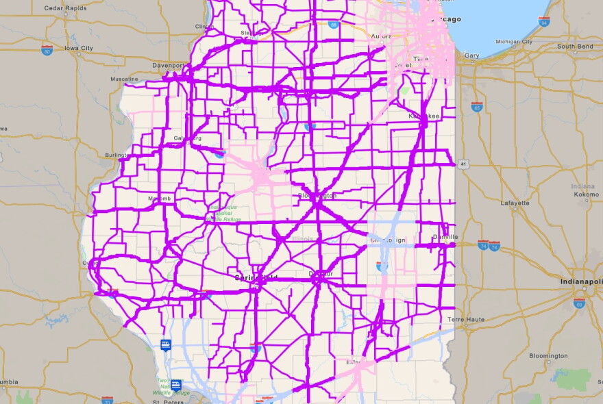 The Illinois Winter Conditions map from IDOT.