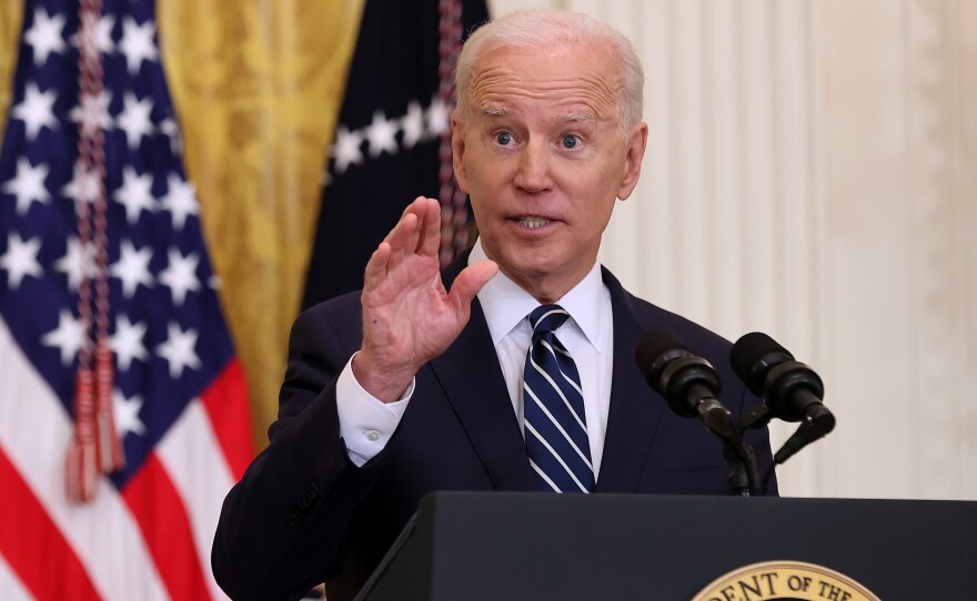President Biden was repeatedly questioned about unaccompanied minors during his first news conference on March 25.