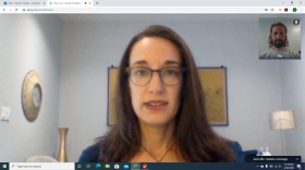A screengrab a of teletherapy call with Rachel Hiraldo.