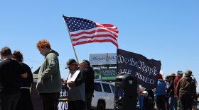 Citizens gather in Joplin, Missouri as part of national "No Kings" protest on Sunday, March 28.