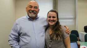 Judge Jerry Brewer, left, runs the Ninth Circuit's Veterans Court. Brewer poses with Stephani Quiroz, the case manager. 