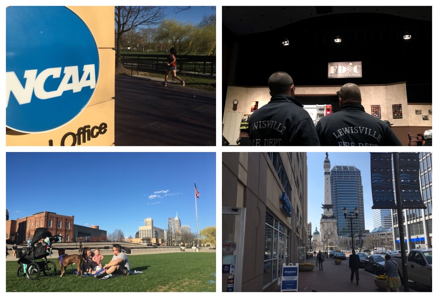 Since Unigov was put into place in 1970, Indianapolis has built a reputation as a city that's bucked rust-belt stereotypes. Clockwise from top: The NCAA's headquarters, which moved to the city in 1999; Firefighters at the annual Fire Department Instructor