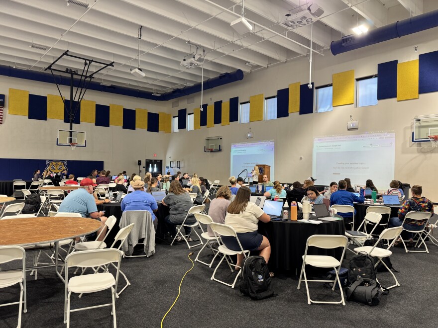 Hancock Place School District teachers learn about new AI tools at the St. Louis AI Summit. 