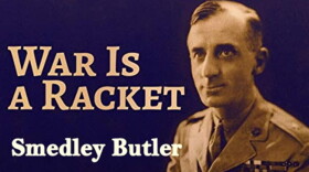 Audiobook cover, 'War Is A Racket' by Smedley Butler.