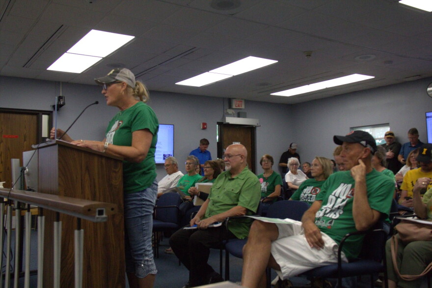 Christine Voss testified to Clinton City Council on Aug. 25, 2026.