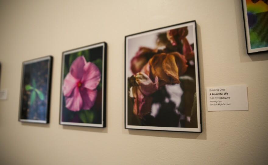 This triptych by Ximena Diaz shows life in three stages.