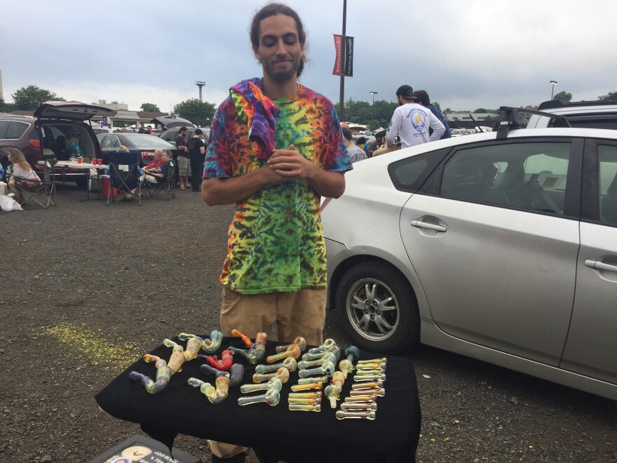 An enterpreneur sells marijuana pipes.