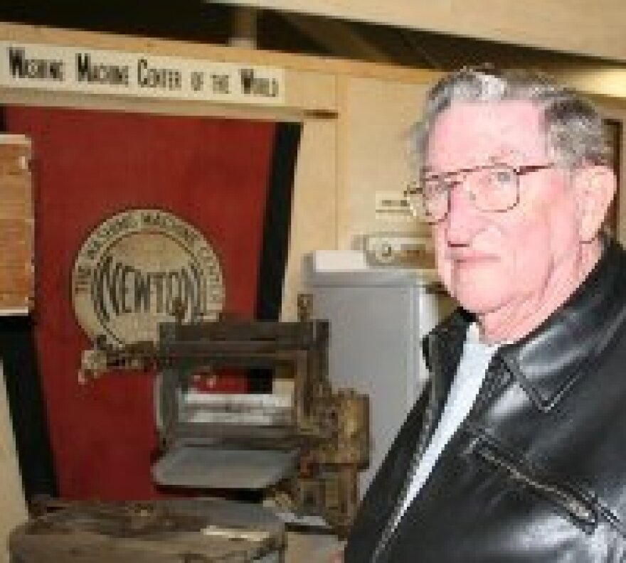 Leland Smith, a 40 year Maytag veteran, at the Jasper County Historical Society Museum