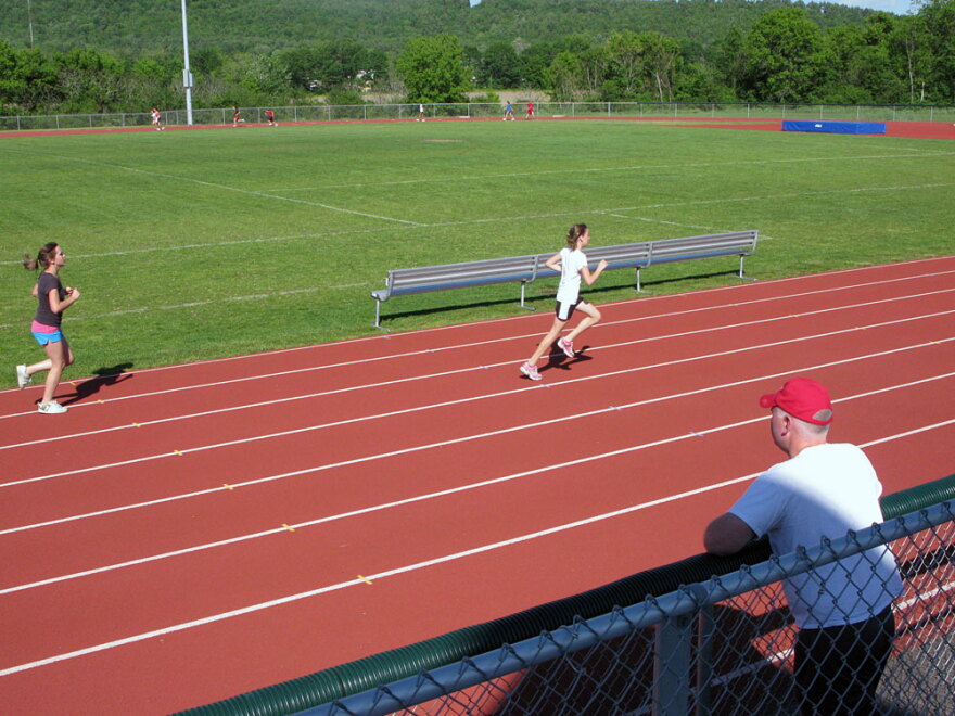 Stevens High School's track team runs in a public park nearby because the school has no outdoor athletic facilities.