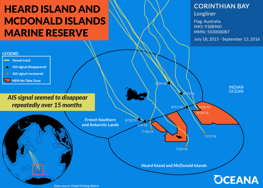 AIS tracks of Corinthian Bay.