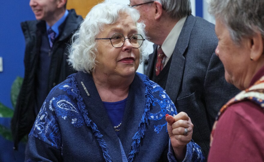 Dina Lyman at the premiere screening of '65 Years of As Schools Match Wits.'