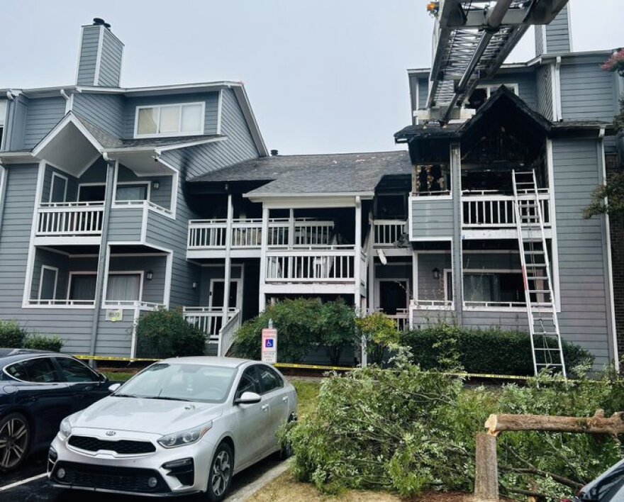 An early morning fire damaged an apartment building on Winter Oaks Lane on Thursday, July