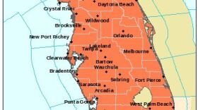 A large portion of Florida was under a heat advisory Saturday