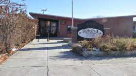 The front entrance of Stevensville High School, which was built in 1958 and has had no renovations since the 1970s.