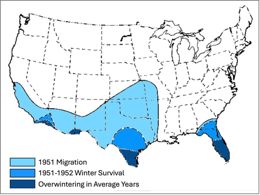 Screwworm distribution before the eradication of New World scewworms from the U.S.