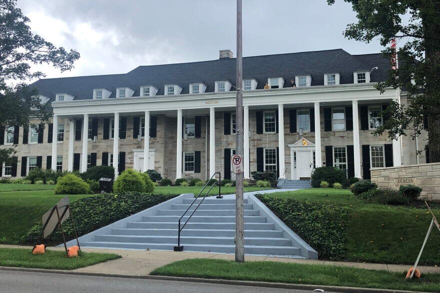 Acacia fraternity is located at 702 E. Third St., adjacent to the Henderson parking garage.